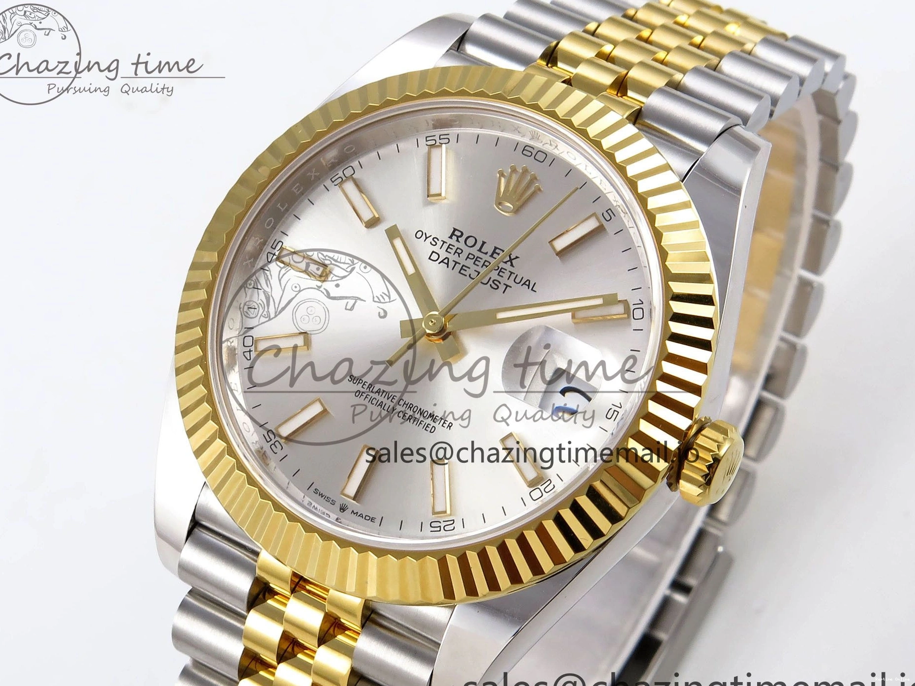 0106 DateJust 41 SS YG ARF 1:1 Best Edition 904L Steel Silver Stick Dial on Jubilee Bracelet SH3235 (Gain Weight) SoftTouch 1227